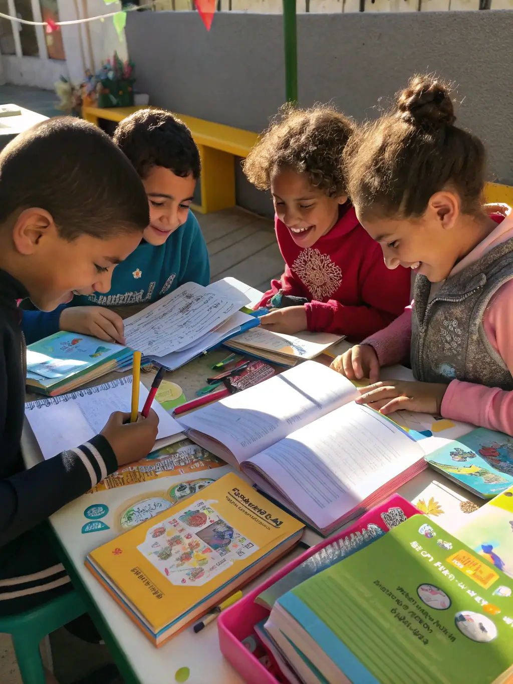 A photo of a group of children participating in a maritime-themed educational workshop at the ASSOCIATION L ESCALE MUSEE MARITIME, learning about navigation and sea exploration.